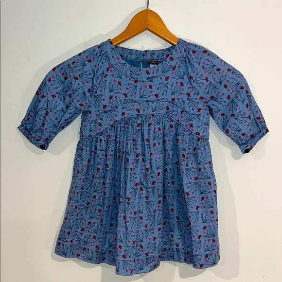 TEA Collection Aviemore Empire Dress Floral Long Sleeve Lined Cotton Girls 3T - Picture 1 of 8